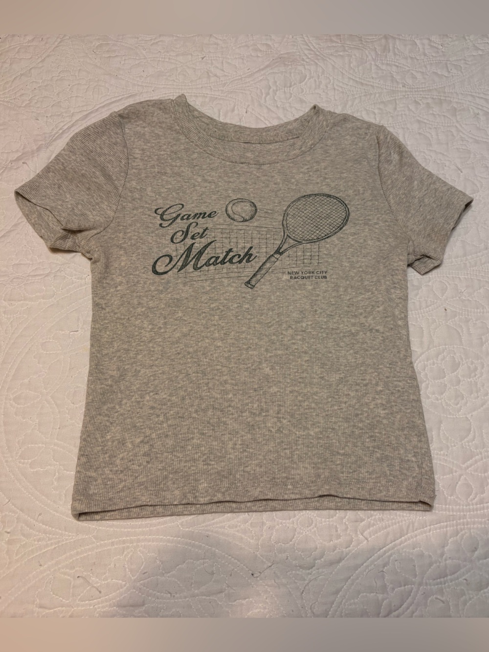 Hollister “Game Set Match” Tennis Graphic Ribbed Baby Tee